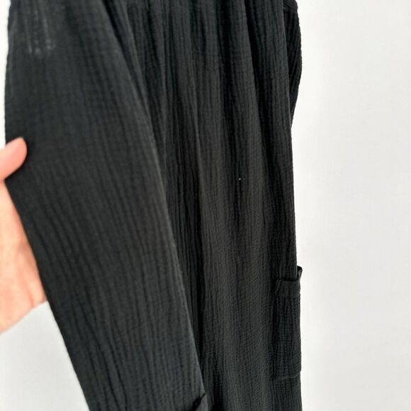 Rails Trucker Sleeveless Jumpsuit V-Neck Cotton Gauze Relaxed Black Women's XS - Picture 7 of 8